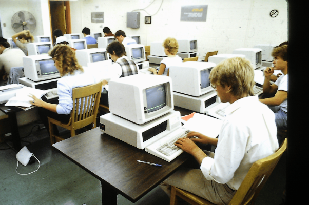 Students using the computer lab