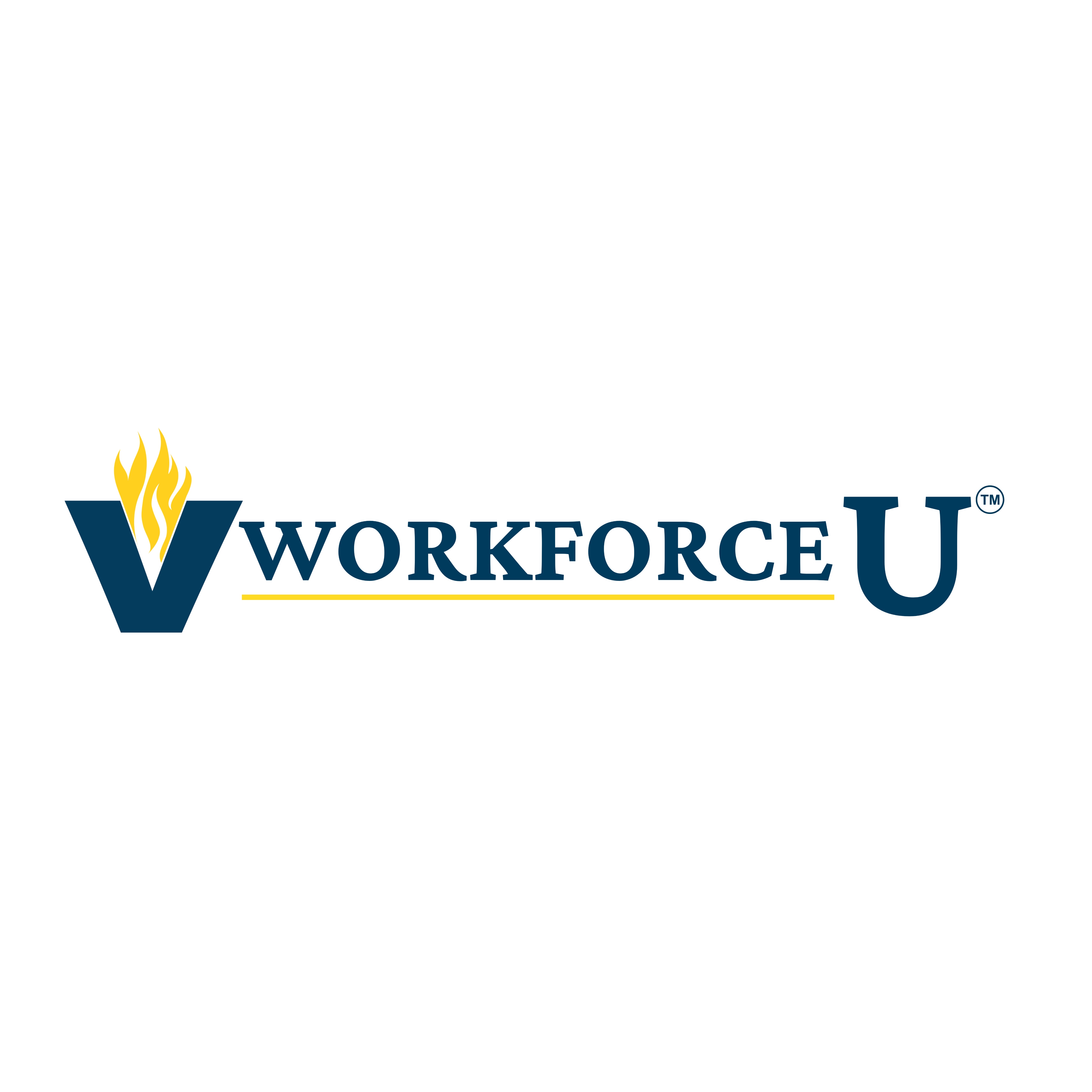 Workforce U logo featuring a blue 
