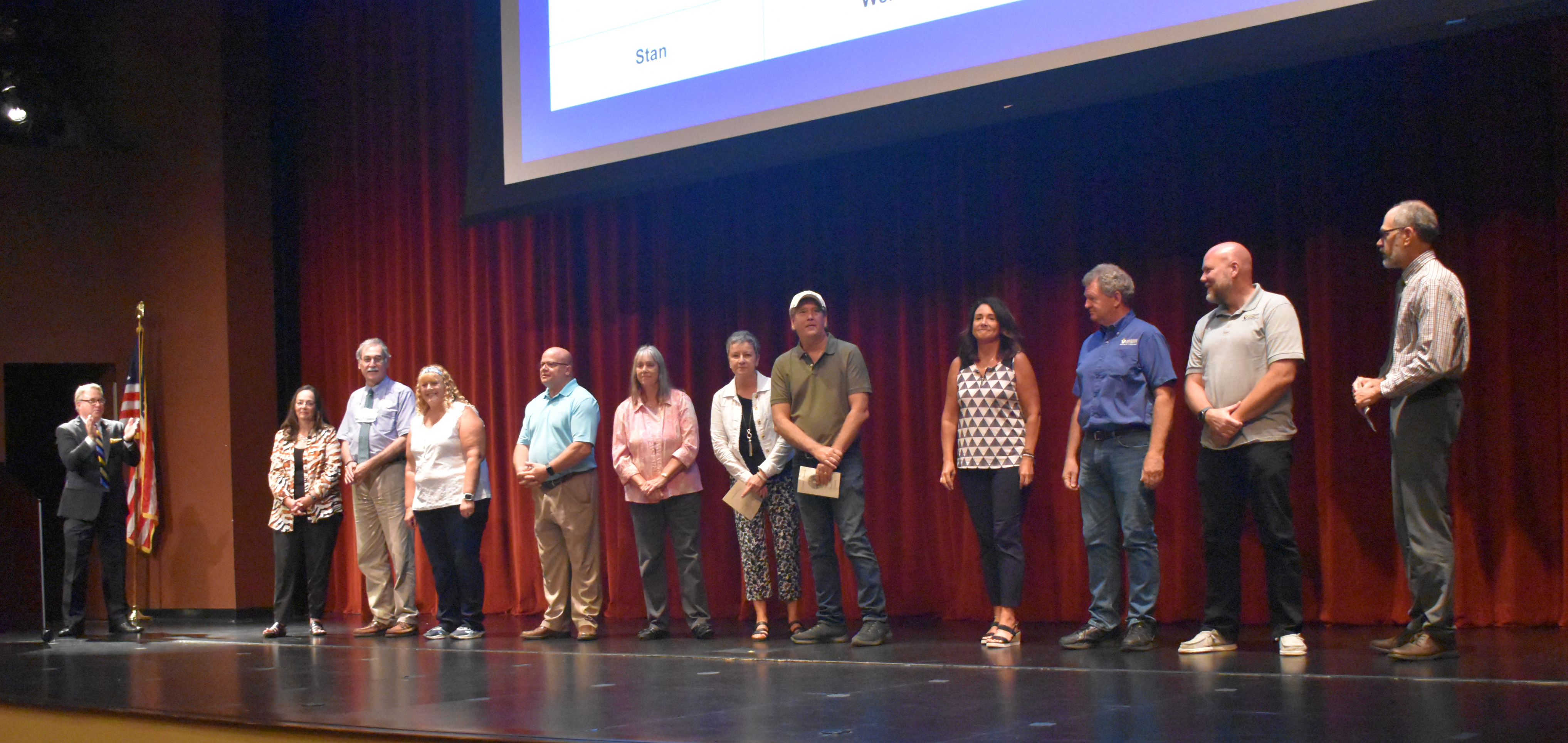 Several VU faculty and staff were invited to the RSPAC stage and saluted for their longtime service to the University.